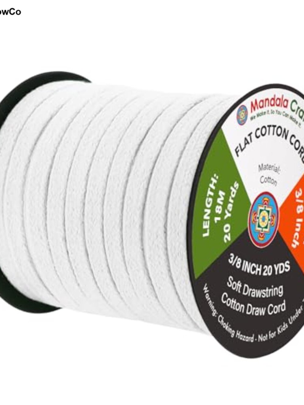 3/8 Inch Flat Cotton Drawstring Cord 20 Yards for Hoodies